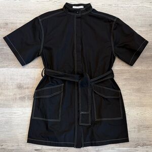 Third Form Cross Roads Shirt Dress Black Womens Size 6 Cotton